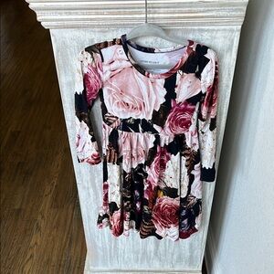 Floral Long Sleeve Twirl Dress